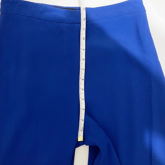 Brandon Maxwell Size 10 Cigarette Crepe Pullon High Rise Pants in Royal Blue - Picture 7 of 7